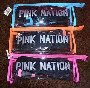 Victorias Secret Pink Nation Join The Party Flip Flop L M S w/ Pouch 