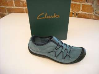 Clarks BLUE Leather Locket SPORTY Comfort Shoes 7.5 NEW  