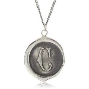  Pyrrha Wax Seals Sterling Silver Letter C Necklace 
