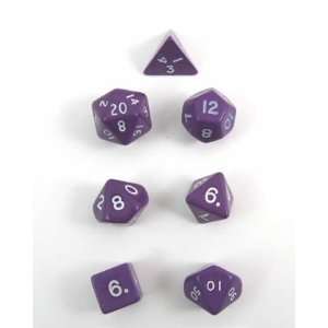 Purple/White Opaque (Set of 7 Dice)  Toys & Games  