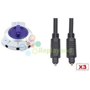   Selector Switch+3pk 6Ft Digital Optical Audio Toslink Cable For MD DVD