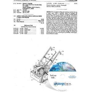  NEW Patent CD for ASPHALT ROLLING AND PACKING MACHINE 