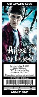 Set of 10 Harry Potter Personalized Ticket Invitations  