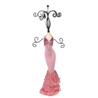 Pink doll mannequin jewelry stand tree bridesmaid dress  