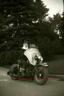 NEGATIVE   woman on motorcycle   1940s #2  