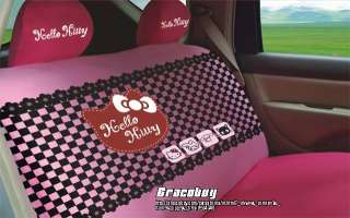 New Universal Pink Lovel Kitty Car Seat Cover Set 10pcs  