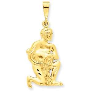  Solid 14k Gold Aquarius Zodiac Charm Jewelry