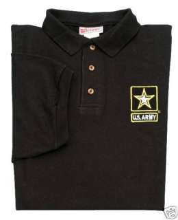 united states army black polo shirt embroidered 100 % cotton