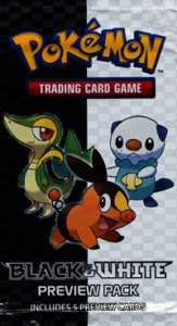 BLACK AND WHITE PREVIEW BOOSTER PACK POKEMON CARDS  