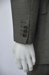 BATTISTONI BARNEYS NEW YORK Black+White Birdseye 3 Button Mens Suit 