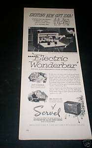1952 Electric Wonder Bar Servel Portable Fridge Ad  