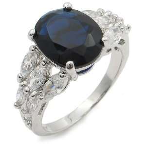  Oval Cut Middle CZ with Marquise CZ Ring Jewelry