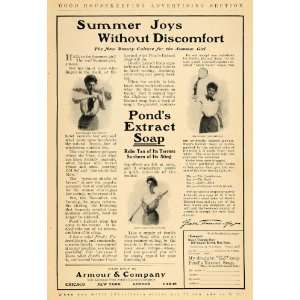   Ad Ponds Extract Soap Armour Tennis Violin Hygiene   Original Print Ad