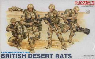 DRAGON 1/35 BRITISH DESERT RATS PLASTIC MODEL FIGURES  