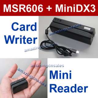   Credit Card Writer Encoder Portable Mini Reader MSR606+MiniDX3  