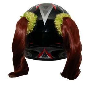  Natural Red Motorcycle Helmet Pigtails