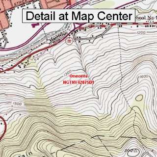 USGS Topographic Quadrangle Map   Oneonta, New York (Folded/Waterproof 