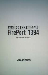 ALESIS ADAT HD24 FIREPORT 1394 REFERENCE MANUAL BOUND E  