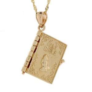  14k 3.3gr Gold Bible 4 Page Religious Opening Charm 