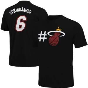   LeBron James Miami Heat #6 Twitter T Shirt   Black