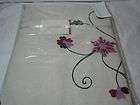 new palace crewel embroidery floral shower curtain 72x72 cream nip