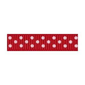   Swiss Dots Grosgrain Ribbon   Hot Red / White Arts, Crafts & Sewing