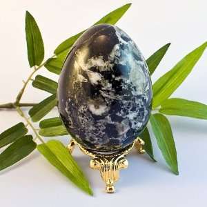  Black Onyx Stone Egg, Stone Egg, Marble Egg, Polished Stone 
