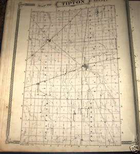 TIPTON COUNTY, INDIANA PLAT MAP 1876  