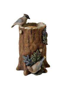 Tree Trunk Statuary Bird Feeder Bird Bath Garden Decor 033171712496 