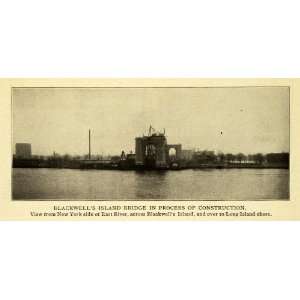  1906 Print Blackwells Island Bridge Queensboro NY 