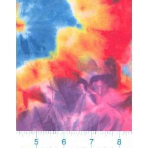  58 Wide Rainbow Tie Dyed Knit Fabric By The Yard: Arts 