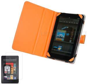   Leather Stand Case Cover for  Kindle Fire Tablet+LCD Guard