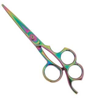 barber Rainbow Titanium Shear Scissors
