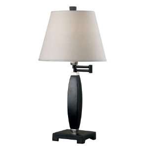  Kenroy Home Blaine Table Lamp In Black Finish with Brushed 