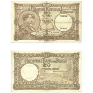  Belgium 1932 20 Francs, Pick 98 
