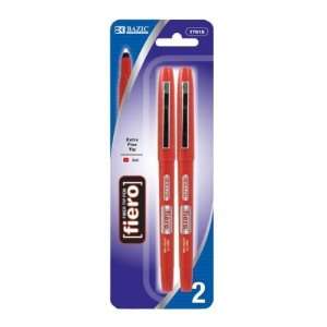  Bazic 17018 12 Fiero Red Fiber Tip Fineliner Pen   2 Pack 