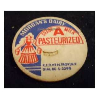 Vintage MORGANS DAIRY Milk Bottle Cap TROY NY Dairy  