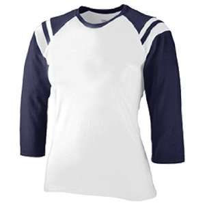  Custom Augusta Sportswear Girls Legacy Tees WHITE/ NAVY YM 