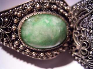   oriental Chinese bracelet with Pink Tourmaline and Jade. Broken clasp