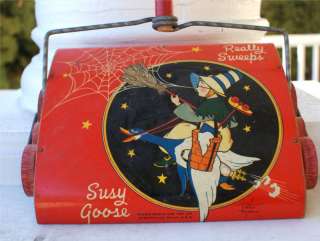 VINTAGE TOY SUSY GOOSE TIN LITHO BRUSH VACUUM MOTHER G  