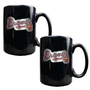  Atlanta Braves 2 Piece Matching MLB Ceramic Coffee Mug Set 