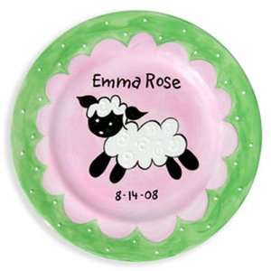  Little Lamb Girl Personalized Plate