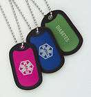 Kids Asthma Medical Identification Dog Tag Necklace  