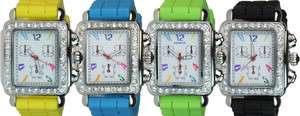 Multi Colored Square Face Ceramic Silicone Watches  