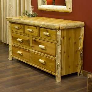  Cottage 7 Drawer Log Dresser: Home & Kitchen
