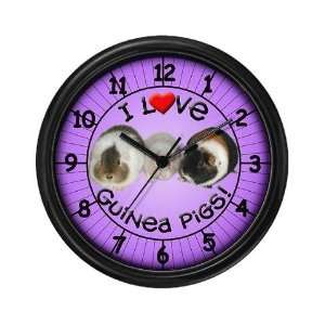  I Love Guinea Pigs Pets Wall Clock by CafePress 