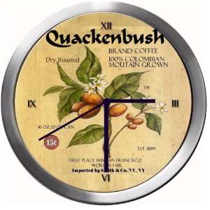  QUACKENBUSH 14 Inch Coffee Metal Clock Quartz Movement 