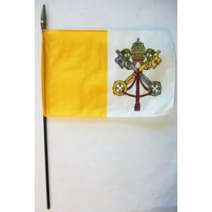  Vatican (Papal)   8 x 12 World Stick Flag: Patio, Lawn 