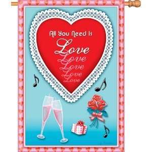  All You Need is Love   28 x 40 Banner House Flag Patio 