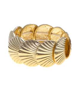 Gold (Gold) Gold Shell Stretch Bracelet  247917093  New Look
